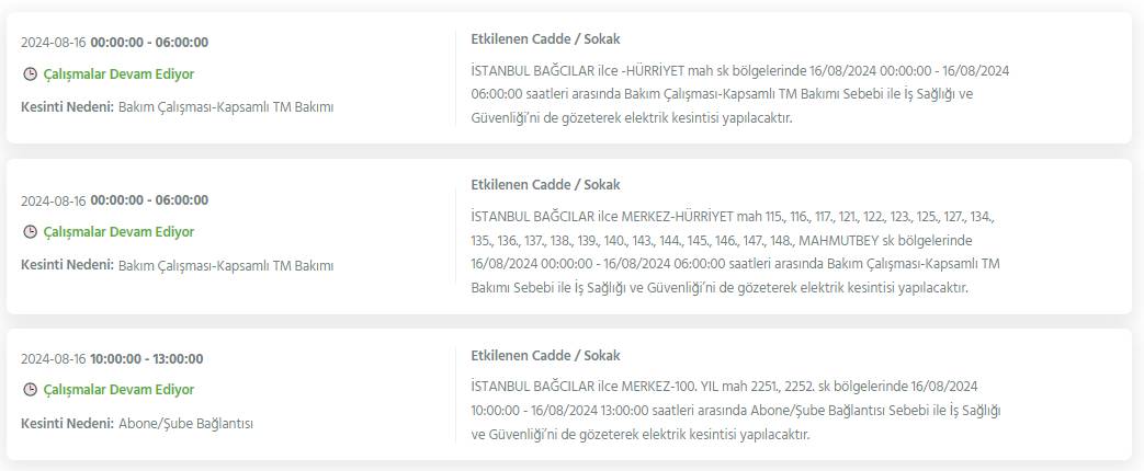 İstanbullular dikkat! Bugün bu ilçelerde elektrikler kesilecek 24